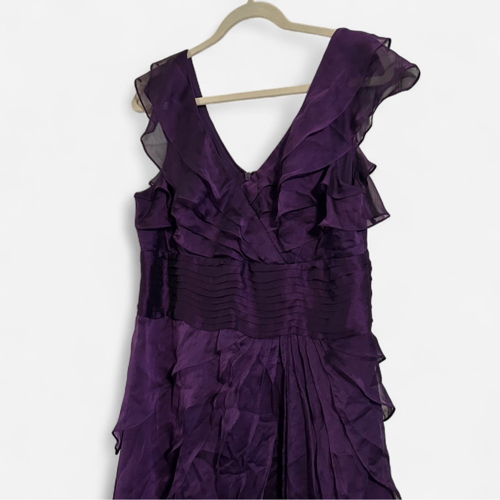 Adrianna Papell Purple Ruffle Tiered Maxi Dress - Picture 3 of 6
